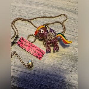 NWT Betsey Johnson | Rhinestone Rainbow Unicorn